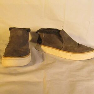 TOMS Women's Paxton Faux Fur Lined Slip-On Sneaker Booties in "Forged Iron"